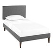 bed frame with fabric headboard Modway Furniture Beds Gray