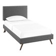 king size bed frame high profile Modway Furniture Beds Beds Gray