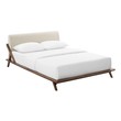 modern upholstered king bed Modway Furniture Beds Walnut Beige