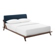 white bedframe with headboard Modway Furniture Beds Walnut Blue
