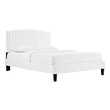 queen metal platform bed frame with headboard Modway Furniture Beds White