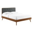 low profile king size bed frame with headboard Modway Furniture Beds Walnut Charcoal