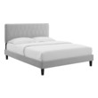 queen size metal bed frame with headboard Modway Furniture Beds Light Gray