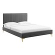 king size high bed frame Modway Furniture Beds Charcoal