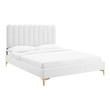 tufted bed frame king Modway Furniture Beds White