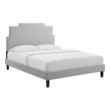 king size wood platform bed frame with headboard Modway Furniture Beds Light Gray