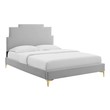 metal queen bed frame for box spring and mattress Modway Furniture Beds Light Gray