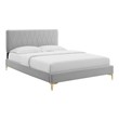 metal frame queen bedframe Modway Furniture Beds Light Gray