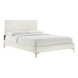 wood frame queen bed frame with headboard Modway Furniture Beds White