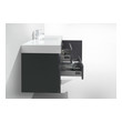 double bathroom vanity with storage tower Moreno Bath High Gloss Grey Rich Finish
