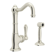 Kitchen Faucets Rohl ITALIAN KITCHEN POLISHED NICKEL ROHL KITC FCT & TRIM A3650LPWSPN-2 824438236240 Kitchen Faucet Kitchen Single Hole Steel NICKEL 
