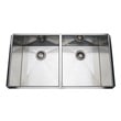 white double bowl sink Rohl N/A Double Bowl Sinks BRUSHED STAINLESS STEEL Modern