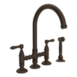 Kitchen Faucets Rohl ITALIAN KITCHEN TUSCAN BRASS Tuscan Brass ROHL KITC FCT & TRIM A1461LMWSTCB-2 824438227743 Kitchen Faucet Deck Mount Kitchen Brass TUSCAN BRASS Complete Vanity Sets 