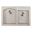 Ruvati Double Bowl Sinks, cream, beige, ivory, sand, nude, , Caribbean Sand, Granite Composite, Dual Mount, Kitchen Sink, 610370722718, RVG1344CS,20 - 24.99 Long,Greather than 25 Wide
