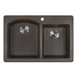 Ruvati Double Bowl Sinks, brown, sable, Chocolate,Espresso, Granite Composite, Dual Mount, Kitchen Sink, 610370722695, RVG1344ES,20 - 24.99 Long,Greather than 25 Wide