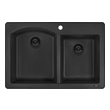 Ruvati Double Bowl Sinks, black, ebony, , Colors,White,Black,Blue,Gray, Granite Composite, Dual Mount, Kitchen Sink, 610370722701, RVG1344GX,20 - 24.99 Long,Greather than 25 Wide