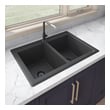 single bowl composite sink Ruvati Kitchen Sink Double Bowl Sinks Midnight Black
