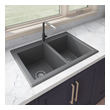 sink under mount Ruvati Kitchen Sink Double Bowl Sinks Urban Gray