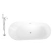 freestanding tub 70 inches Streamline Bath Set of Bathroom Tub and Faucet White Soaking Freestanding Tub