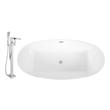 best solid surface freestanding tub Streamline Bath Set of Bathroom Tub and Faucet White Soaking Freestanding Tub