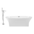 freestanding bath in wet room Streamline Bath Set of Bathroom Tub and Faucet White Soaking Freestanding Tub