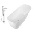 pedestal bathtub with shower Streamline Bath Set of Bathroom Tub and Faucet White Soaking Freestanding Tub