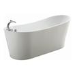 bath at home Streamline Bath Set of Bathroom Tub and Faucet White Soaking Freestanding Tub