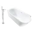 bathtub base support Streamline Bath Set of Bathroom Tub and Faucet White Soaking Freestanding Tub