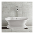 bathtub water overflow Streamline Bath Bathroom Tub White Soaking Pedestal Freestanding Tub