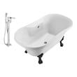 jacuzzi bath fittings Streamline Bath Set of Bathroom Tub and Faucet White Soaking Clawfoot Tub