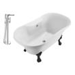 drain for stand alone tub Streamline Bath Set of Bathroom Tub and Faucet Free Standing Bath Tubs White Soaking Clawfoot Tub
