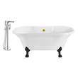 single standing tub Streamline Bath Set of Bathroom Tub and Faucet White Soaking Clawfoot Tub