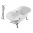 59 bathtub Streamline Bath Set of Bathroom Tub and Faucet White Soaking Clawfoot Tub