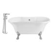 59 bathtub Streamline Bath Set of Bathroom Tub and Faucet White Soaking Clawfoot Tub