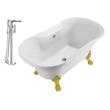 home jacuzzi tub Streamline Bath Set of Bathroom Tub and Faucet Free Standing Bath Tubs White Soaking Clawfoot Tub