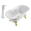 4 soaking tub Streamline Bath Set of Bathroom Tub and Faucet White Soaking Clawfoot Tub