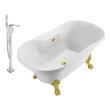 victorian tub faucet Streamline Bath Set of Bathroom Tub and Faucet White Soaking Clawfoot Tub