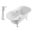 jetted tub and shower Streamline Bath Set of Bathroom Tub and Faucet White Soaking Clawfoot Tub