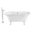 soaker tub decorating ideas Streamline Bath Set of Bathroom Tub and Faucet White Soaking Clawfoot Tub