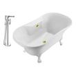 wooden clawfoot tub Streamline Bath Set of Bathroom Tub and Faucet White Soaking Clawfoot Tub