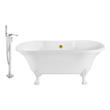 shower over tub ideas Streamline Bath Set of Bathroom Tub and Faucet White Soaking Clawfoot Tub