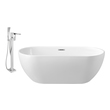 free standing tub and shower ideas Streamline Bath Set of Bathroom Tub and Faucet White Soaking Freestanding Tub