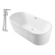 big deep tub Streamline Bath Set of Bathroom Tub and Faucet White Soaking Freestanding Tub