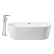big deep tub Streamline Bath Set of Bathroom Tub and Faucet White Soaking Freestanding Tub