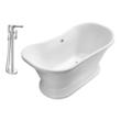 shower base tub Streamline Bath Set of Bathroom Tub and Faucet White Soaking Pedestal Freestanding Tub