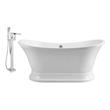 used soaking tubs for sale Streamline Bath Set of Bathroom Tub and Faucet White Soaking Pedestal Freestanding Tub