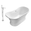 soaker tub bathroom ideas Streamline Bath Set of Bathroom Tub and Faucet White Soaking Pedestal Freestanding Tub