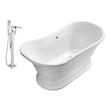 high end freestanding tubs Streamline Bath Set of Bathroom Tub and Faucet White Soaking Pedestal Freestanding Tub