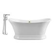 high end bathtubs Streamline Bath Set of Bathroom Tub and Faucet White Soaking Pedestal Freestanding Tub