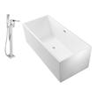 bathtub base trim Streamline Bath Set of Bathroom Tub and Faucet White Soaking Freestanding Tub